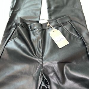 BRAND NEW NEVER BEEN WORN MESHKI STRAIGHT LEG FAUX LEATHER PANTS